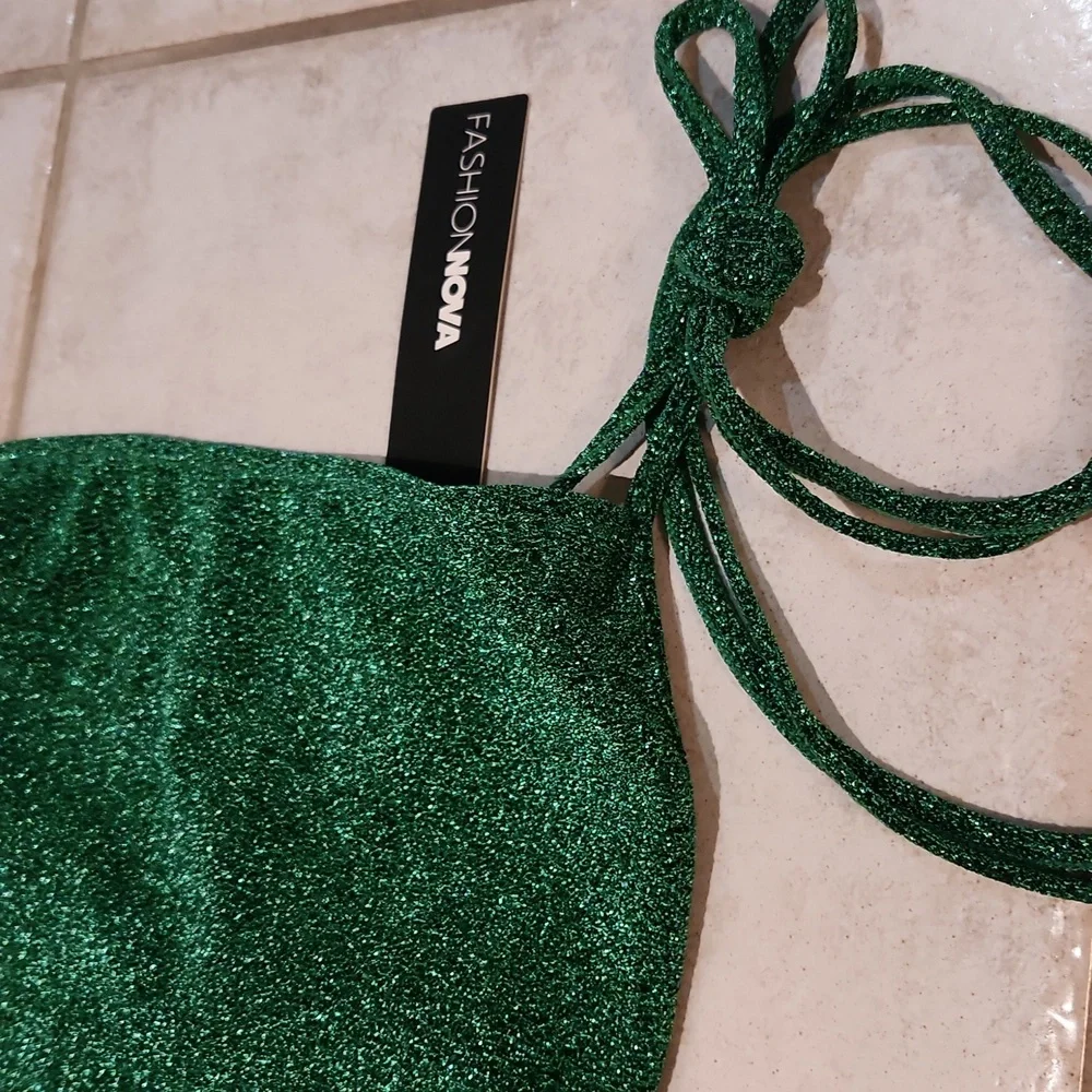 Fashion Nova Sparkling Green Midi Dress - Picture 6 of 12